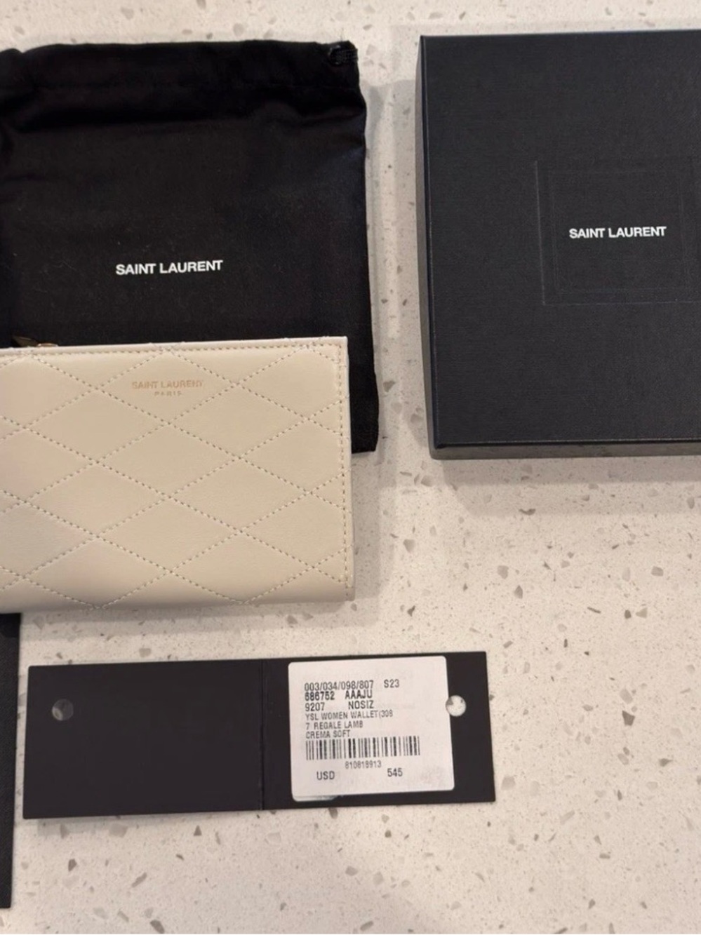YSL SAINT LAURENT Bi-Fold Wallet Leather New in Box w/tags - Picture 1 of 3